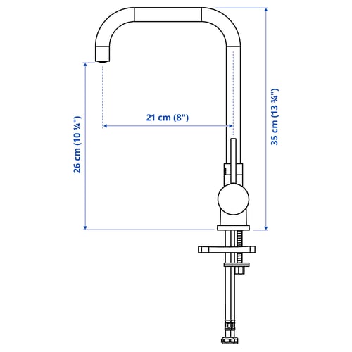 Illustration with measurements for the product: JUTTERN.
