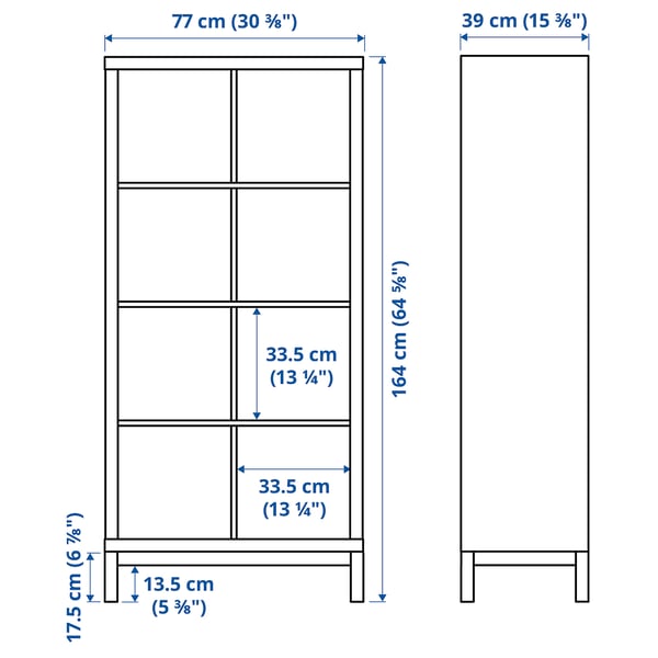 Illustration with measurements for the product: KALLAX.