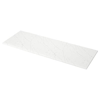 KASKER Custom made worktop, white/light grey marble effect/quartz, 1 m²x2.0 cm