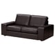 Dark brown leather KIVIK sofa, rectangular, low arms, comfortable, modern design.