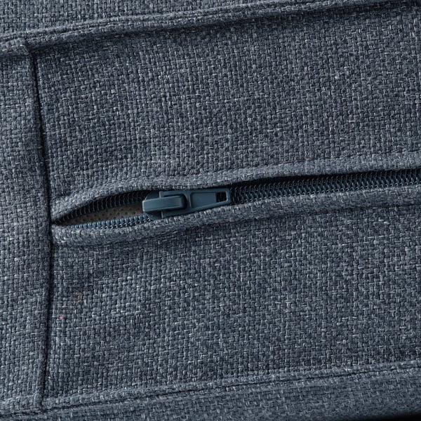 Close-up of grey fabric zip, smooth and durable.