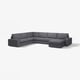KIVIK dark grey sectional sofa, modern minimalist design, deep cushions, low armrests, corner layout.