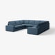 KIVIK: u-shaped blue sectional sofa, modern design, comfortable upholstery.