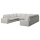 KIVIK sectional sofa in grey, modern design with low armrests and removable cushions.