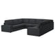 KIVIK sectional sofa, dark gray, modern design, deep seats, removable armrests.