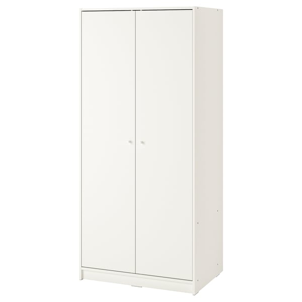 A white KLEPPSTAD wardrobe with two doors, simple and functional design for storage.