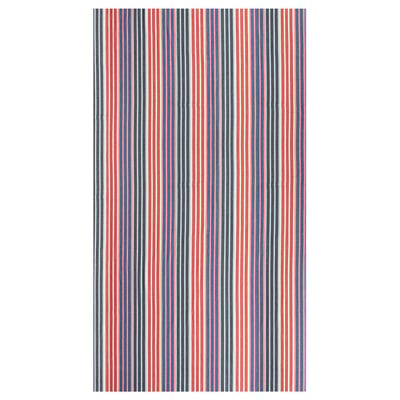 Red, blue, white striped recycled cotton fabric. Pre-cut for sewing projects.