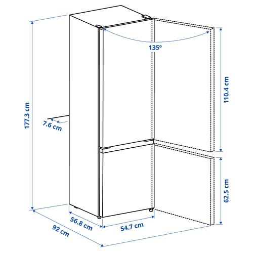 Illustration with measurements for the product: LAGAN.