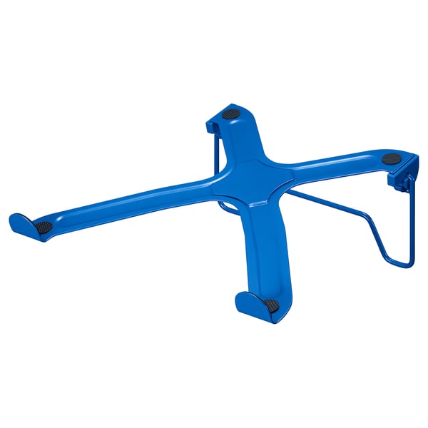 Blue LÅNESPELARE laptop stand - ergonomic, foldable, prevents overheating.