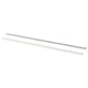 Two long, white LARKOLLEN aluminium handles with acrylic coating, laid side by side.