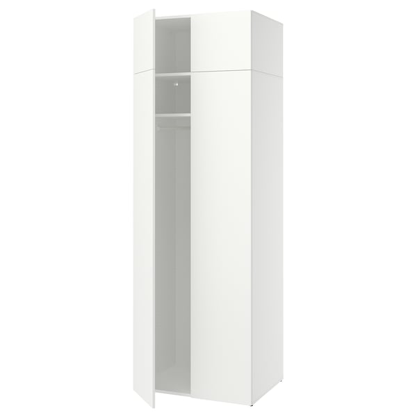 LASTARE Wardrobe combination, white/with height extension unit, 80x62x237 cm