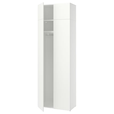 LASTARE Wardrobe combination, white/with height extension unit, 80x42x237 cm