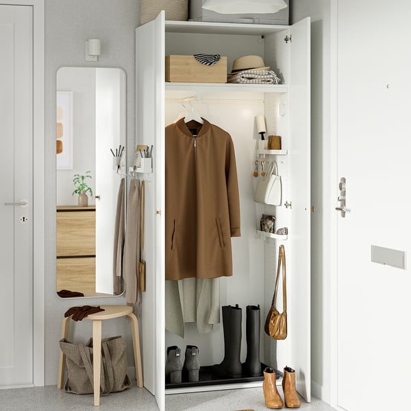 LASTARE Wardrobe combination, white, 80x42x201 cm