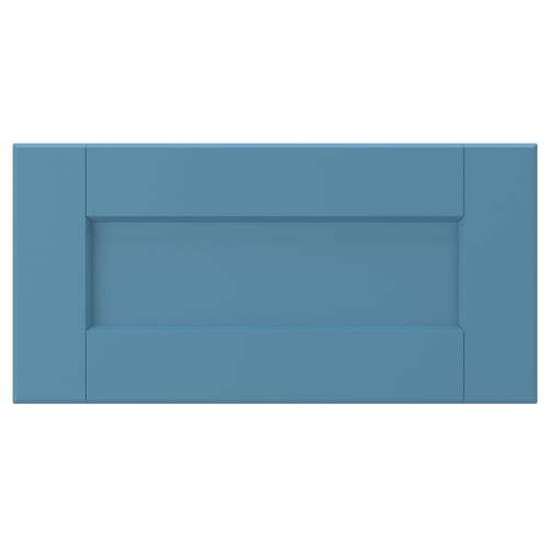 LERHYTTAN blue drawer front, solid wood frame, bevelled edges, birch veneer, rustic design.