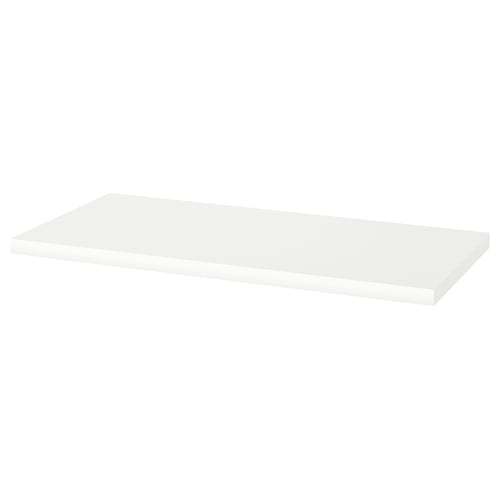 White LINNMON table top, rectangular, flat, made of fibreboard with acrylic paint.