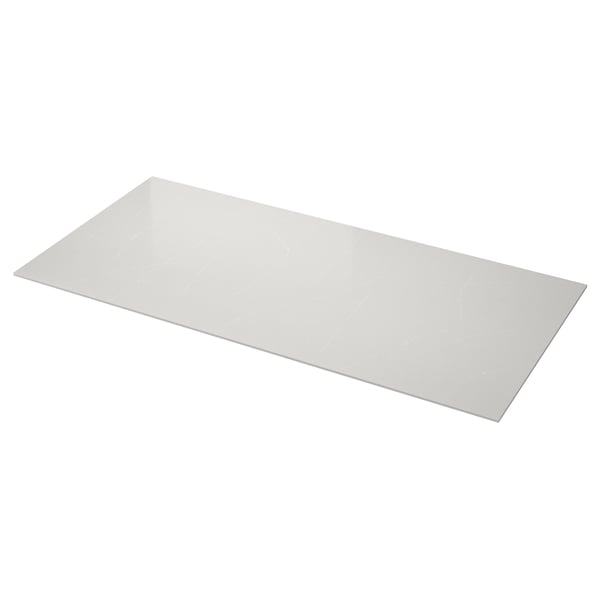 LOCKEBO Custom made worktop, light grey-beige marble effect/glass composite, 1 m²x2.0 cm