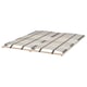 LÖNSET bed base: wooden slats, beech-brown, curved, supporting mattress, light design.