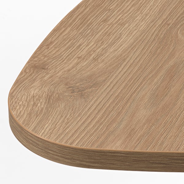 Sleek, circular wooden tabletop with smooth, light wood grain finish.