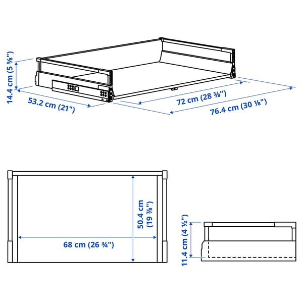 MAXIMERA Drawer, medium, white, 80x60 cm