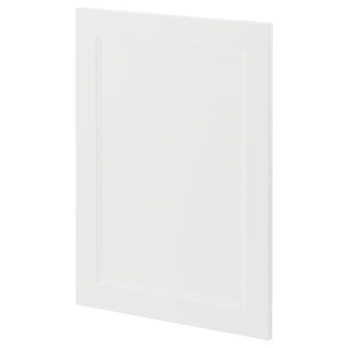 White METOD kitchen cabinet door, square, smooth design.