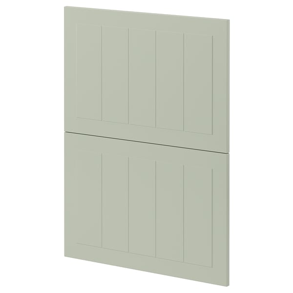 METOD green kitchen cabinet panels, rectangular shape, smooth surface.