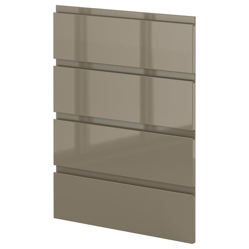 Ikea METOD kitchen panels, dark grey-brown glossy, rectangular.