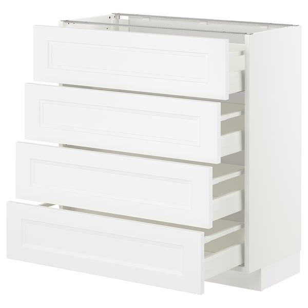 White METOD kitchen unit - 4 drawers, sleek design, modern or traditional look.