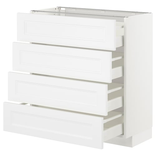 White METOD kitchen unit - 4 drawers, sleek design, modern or traditional look.