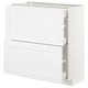 White METOD kitchen cabinet with pull-out drawers, sleek modern design.