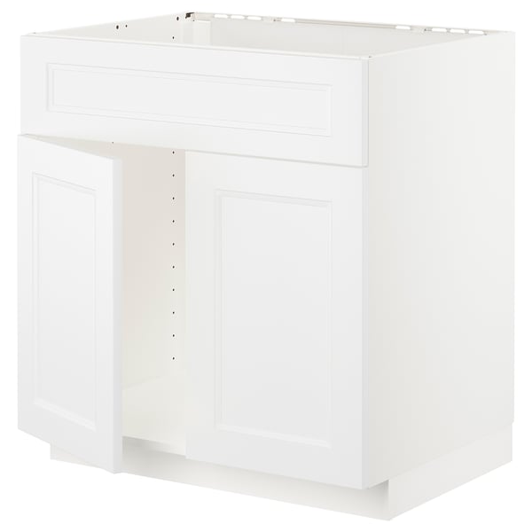 White METOD kitchen cabinet, rectangular with flat panels.