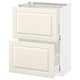 White METOD kitchen cabinet with off-white doors and drawers.