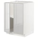 High gloss white kitchen cabinet, square shape, modern design, adjustable shelves, no handles.
