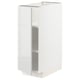 White kitchen cabinet, modern design, glossy finish, rectangular shape. Part of the METOD system, sturdy build with adjustable shelves.