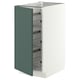 METOD Base cabinet with wire baskets, white/Aspudden dark grey-green, 40x60 cm