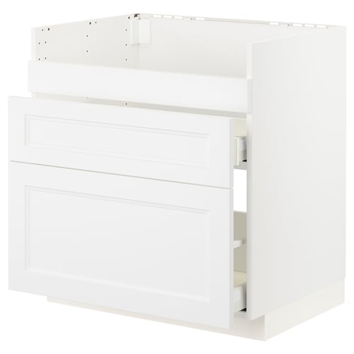 METOD white kitchen cabinet, sleek design, smooth drawer, modern look.
