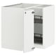 White METOD kitchen cabinet set, modern design, corner base with adjustable shelves.