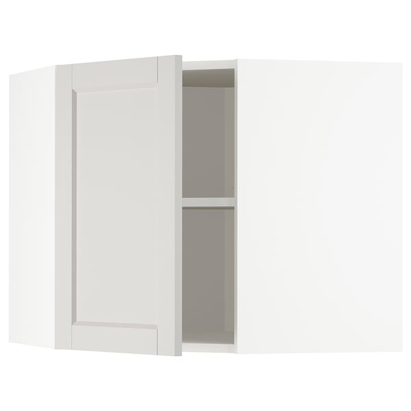 White METOD kitchen cabinet with bevelled edges, birch & fiberboard, rectangular, minimalist design.