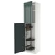 METOD high cabinet with kallarp high-gloss grey-green doors, pull-out organisers, and sturdy frame.