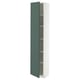 METOD High cabinet with shelves, white/Aspudden dark grey-green, 40x37x200 cm