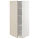 Modern kitchen cabinet, beige METOD, tall rectangular shape, 3 shelves, smooth finish.