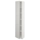 A white METOD kitchen cabinet with soft-close hinges and multiple adjustable shelves.