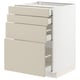 METOD kitchen unit in beige with multiple drawers, sleek and modern design.