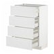 White METOD kitchen unit with four drawers, square design.