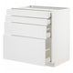 METOD kitchen unit in white with four drawers. Modern, clean design for efficient storage.