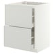 METOD / MAXIMERA Base cab f hob/2 fronts/2 drawers, white/Aspudden light grey, 60x60 cm
