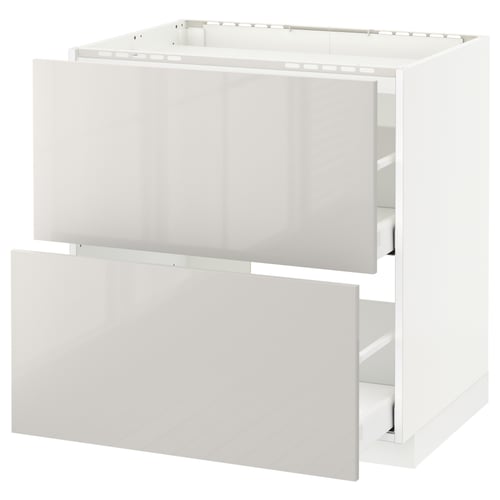 METOD white kitchen cabinet with two drawners, modern design.