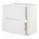 METOD white kitchen cabinet, rectangular with two drawers and two doors.