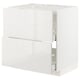 White METOD kitchen cabinet, modern and sleek, glossy finish, rectangular shape, sturdy, clean design.