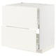 White METOD kitchen cabinet, sleek and modern, with two drawers and a medium drawer front.