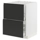 Modern kitchen cabinet: METOD with black upplöv drawers, sleek matte finish, square shape.
